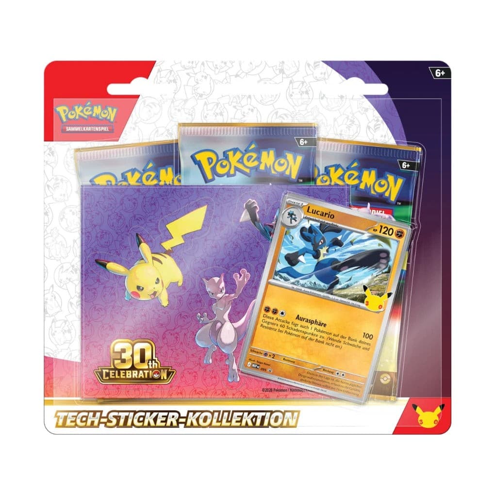 Pokémon 30 Jahre Tech-Sticker-Kollektion Lucario Deutsch