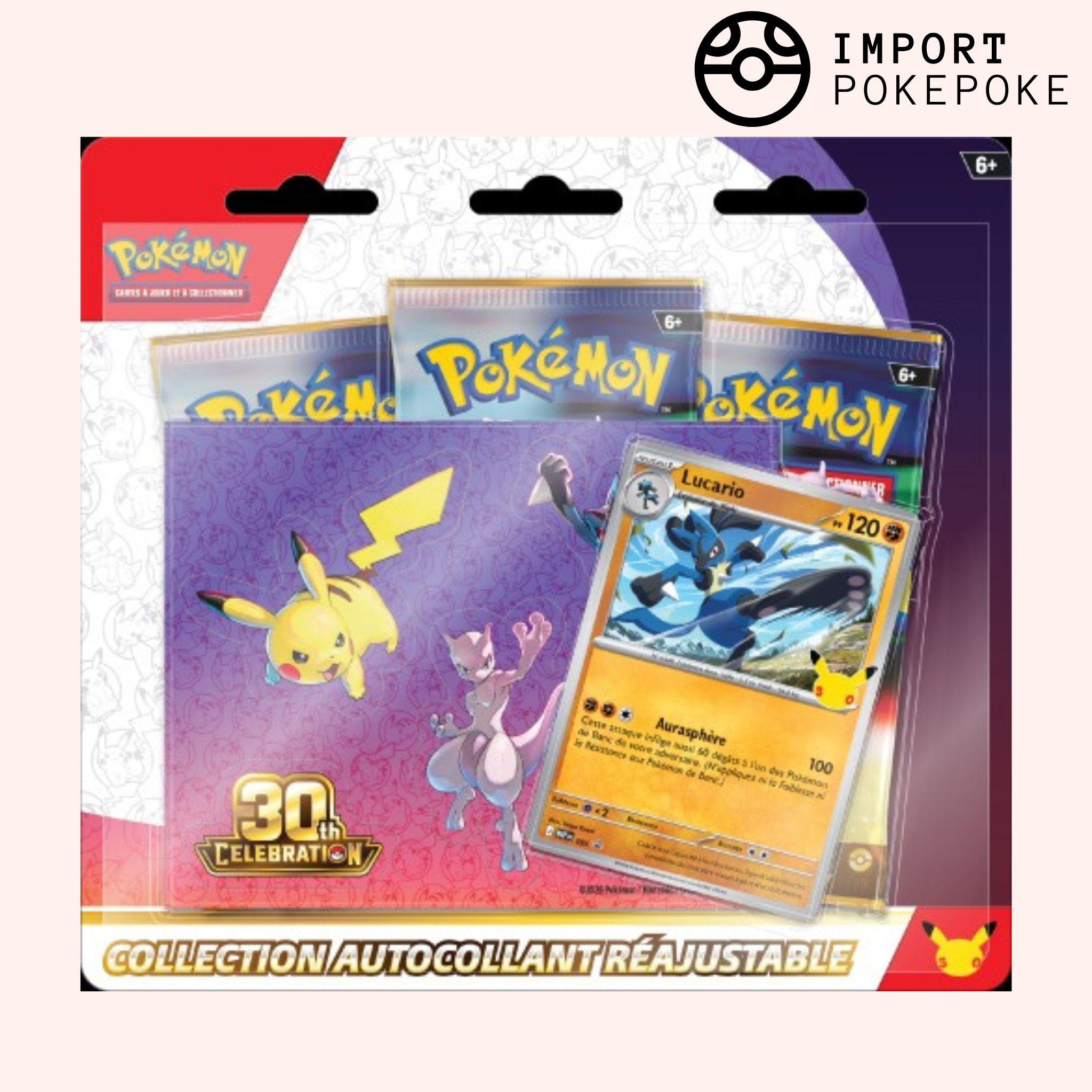 Tripack Collection Autocollant - 30e Anniversaire - Promo Lucario
